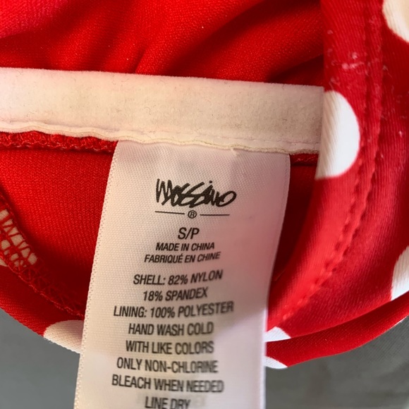 Red Polka Dot Bandeau Style Bikini Top - Picture 5 of 5